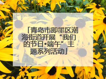 青岛市即墨区潮海街道开展“我们的节日•端午”主题系列活动