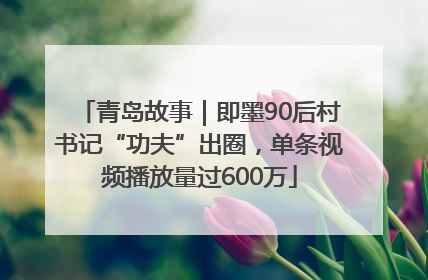 青岛故事｜即墨90后村书记“功夫”出圈，单条视频播放量过600万