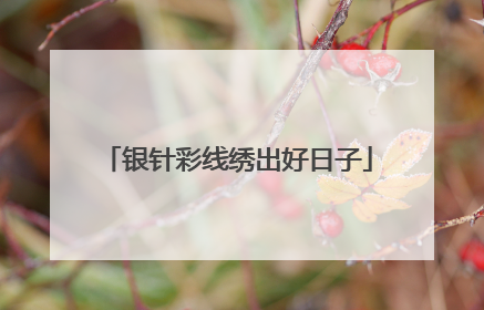 银针彩线绣出好日子