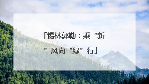 锡林郭勒：乘“新”风向“绿”行