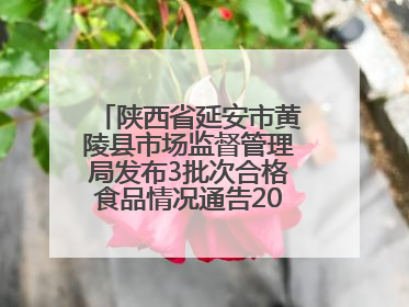 陕西省延安市黄陵县市场监督管理局发布3批次合格食品情况通告2025年第2号