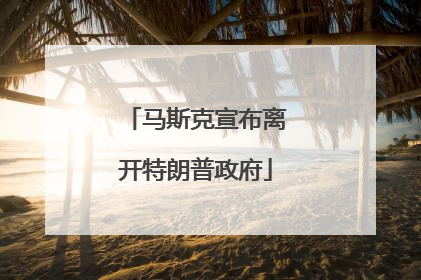 马斯克宣布离开特朗普政府