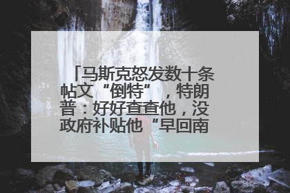马斯克怒发数十条帖文“倒特”，特朗普：好好查查他，没政府补贴他“早回南非老家”了