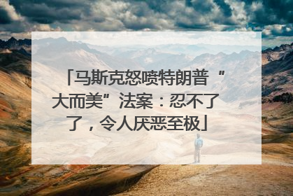马斯克怒喷特朗普“大而美”法案：忍不了了，令人厌恶至极