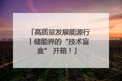 高质量发展能源行丨储能界的“技术盲盒” 开箱！