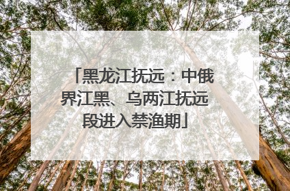 黑龙江抚远：中俄界江黑、乌两江抚远段进入禁渔期