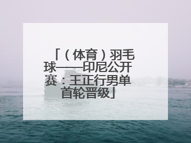 （体育）羽毛球——印尼公开赛：王正行男单首轮晋级