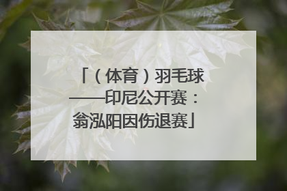 （体育）羽毛球——印尼公开赛：翁泓阳因伤退赛