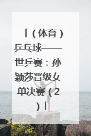 （体育）乒乓球——世乒赛：孙颖莎晋级女单决赛（2）