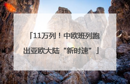 11万列！中欧班列跑出亚欧大陆“新时速”