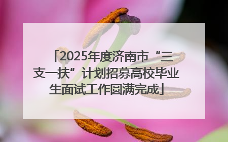 2025年度济南市“三支一扶”计划招募高校毕业生面试工作圆满完成