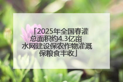 2025年全国春灌总面积约4.3亿亩 水网建设保农作物灌溉 保粮食丰收