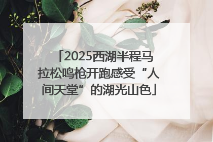 2025西湖半程马拉松鸣枪开跑感受“人间天堂”的湖光山色