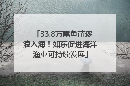 33.8万尾鱼苗逐浪入海！如东促进海洋渔业可持续发展