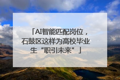 AI智能匹配岗位，石鼓区这样为高校毕业生“职引未来”